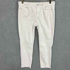 J. Jill Denim Women’s 10 White Authentic Fit Slim Ankle Stretch Jeans